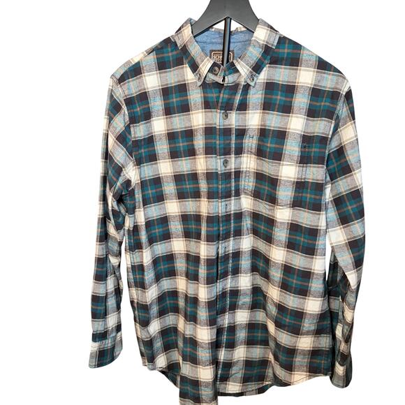 C.E. Schmidt Workwear Mens brown green cream plaid flannel. Size M. western - Picture 1 of 6